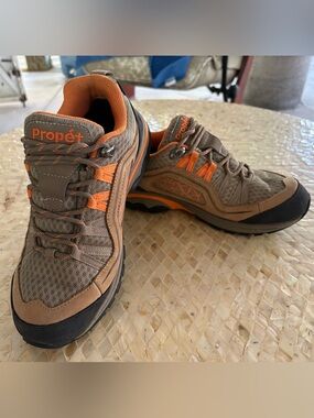 Propet Women's Piccolo Hiking/Trail Sneakers in Brown and Orange